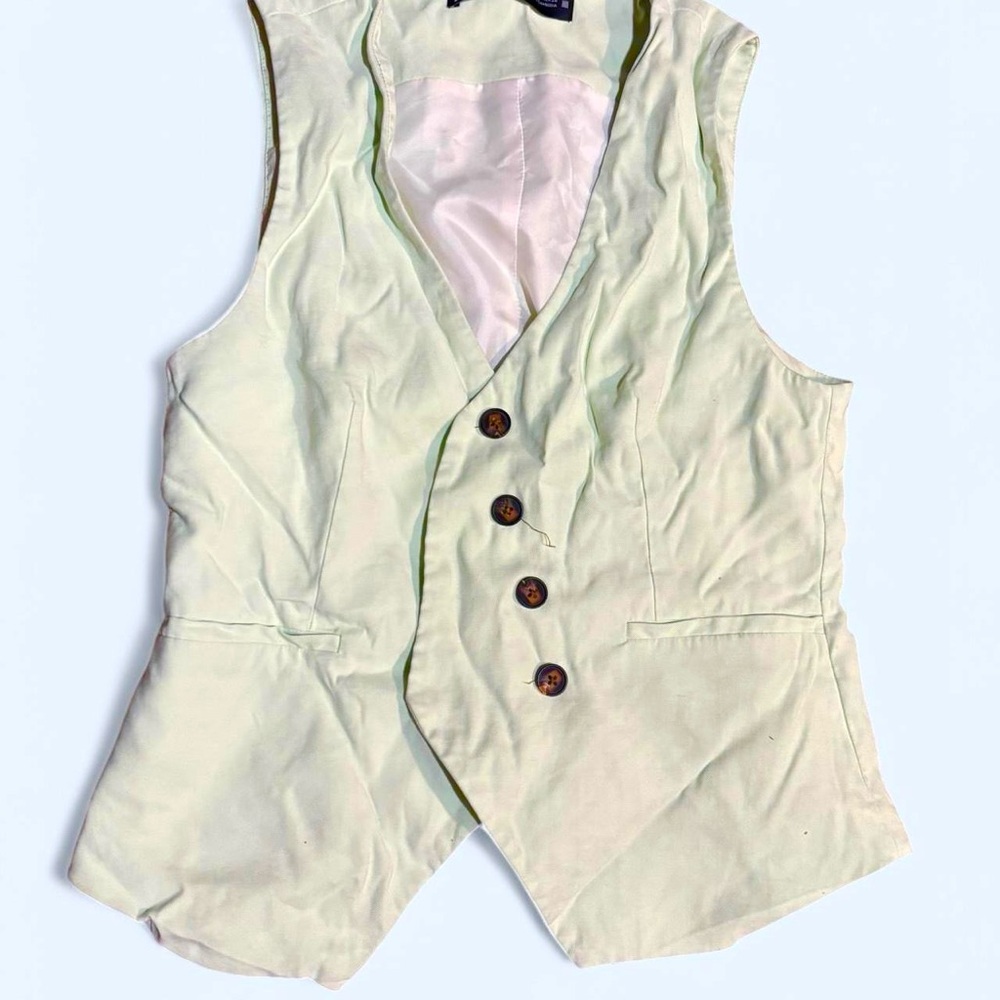 Zara Light Green Buttoned Vest